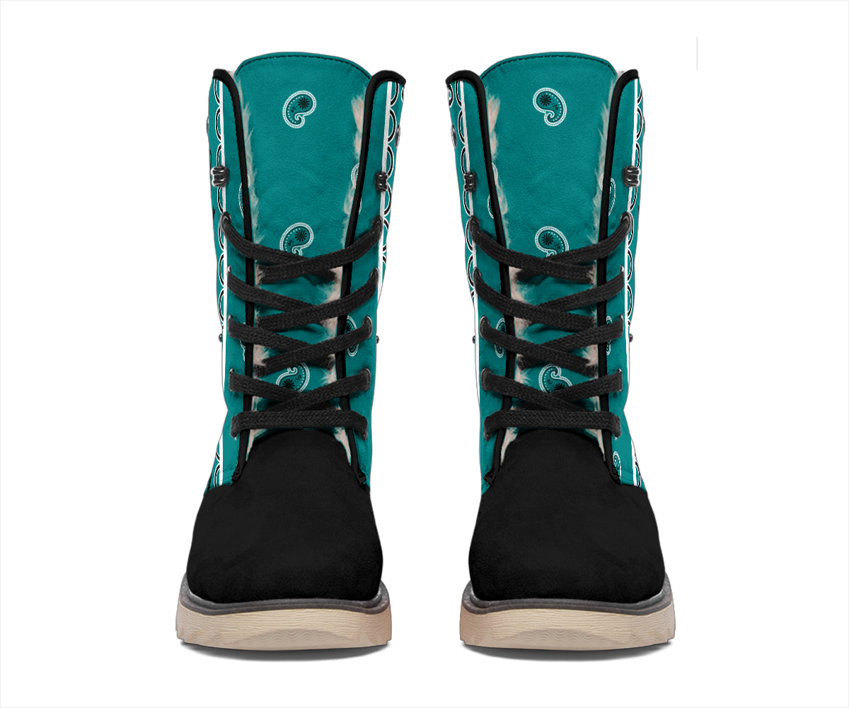 Teal Bandana Women's Winter Boots