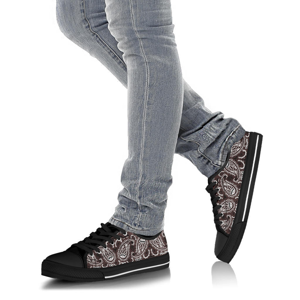 Canvas Low Top Sneakers - Coffee Brown Paisley