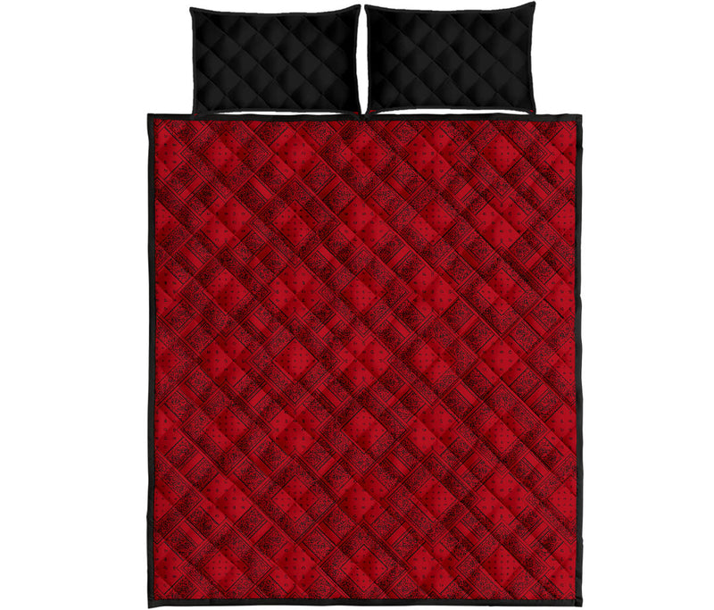 Quilt Set - Red and Black Bandana DB Quilt w/Shams