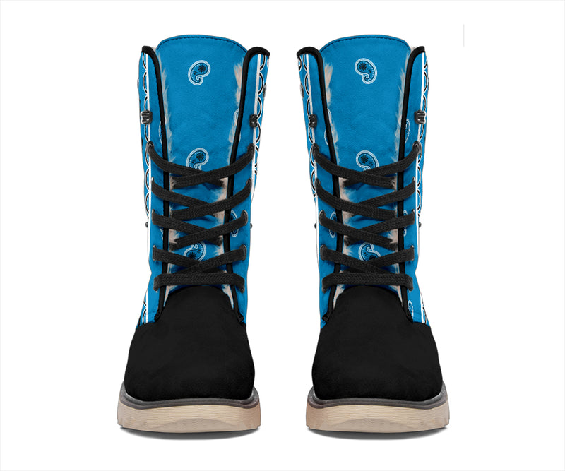 Sky Blue Bandana Women's Winter Boots