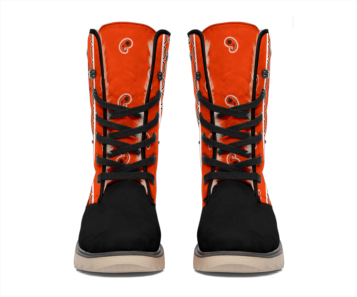 Perfect Orange Bandana Women's Winter Boots