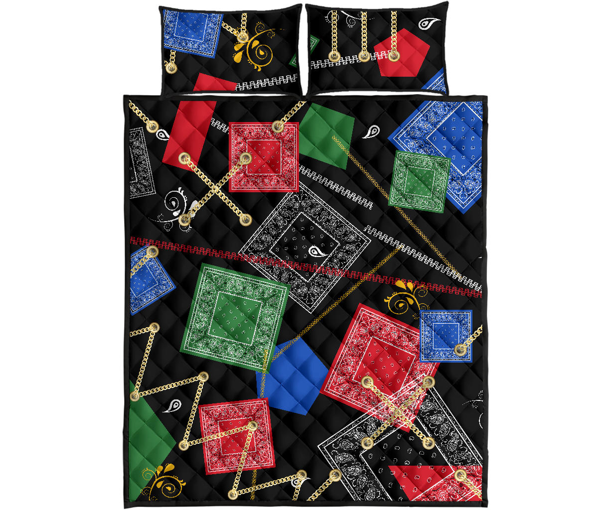 Quilt Set - Abstract Harmony Bandana Bed Quilt w/Shams