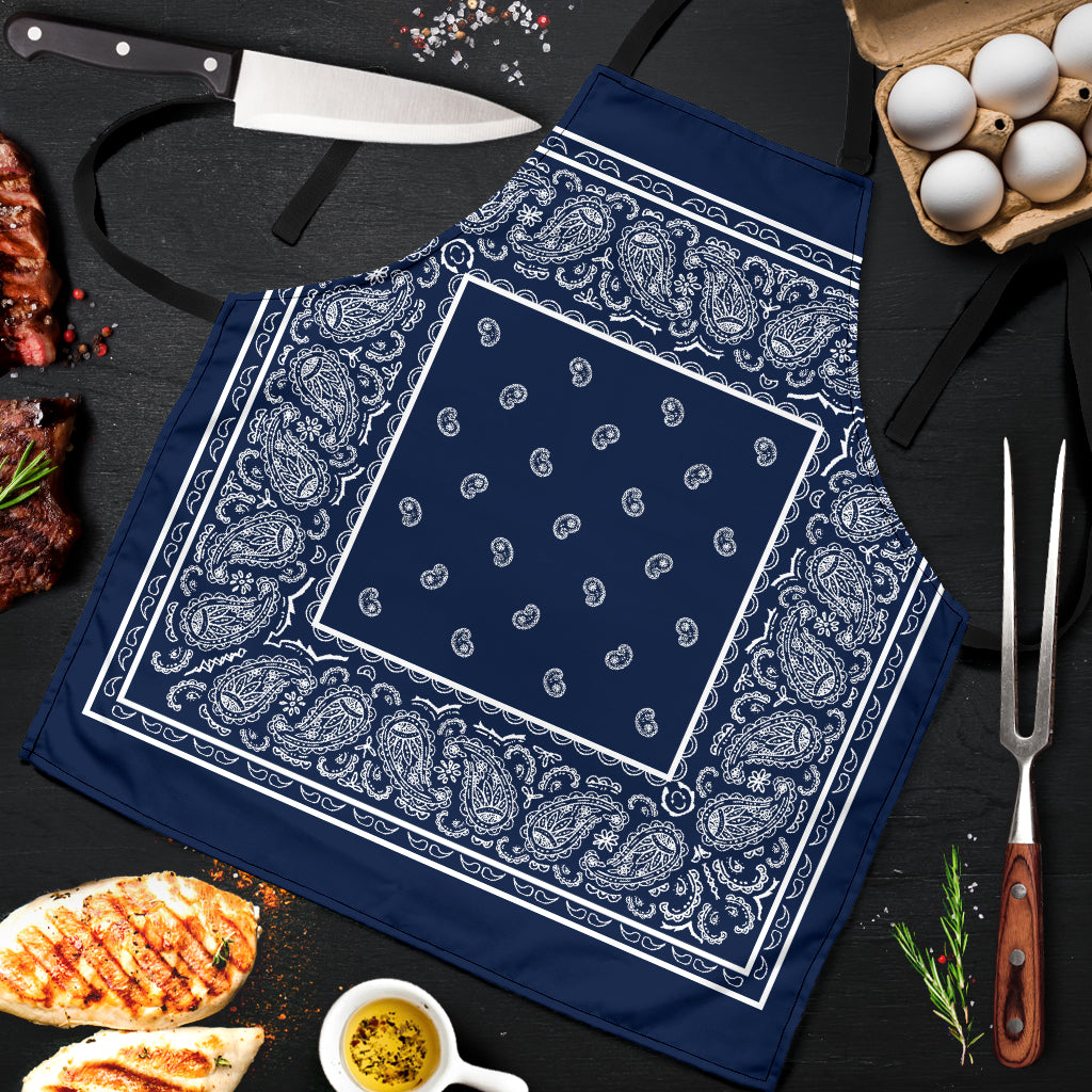 Navy and White Big Bandana Apron