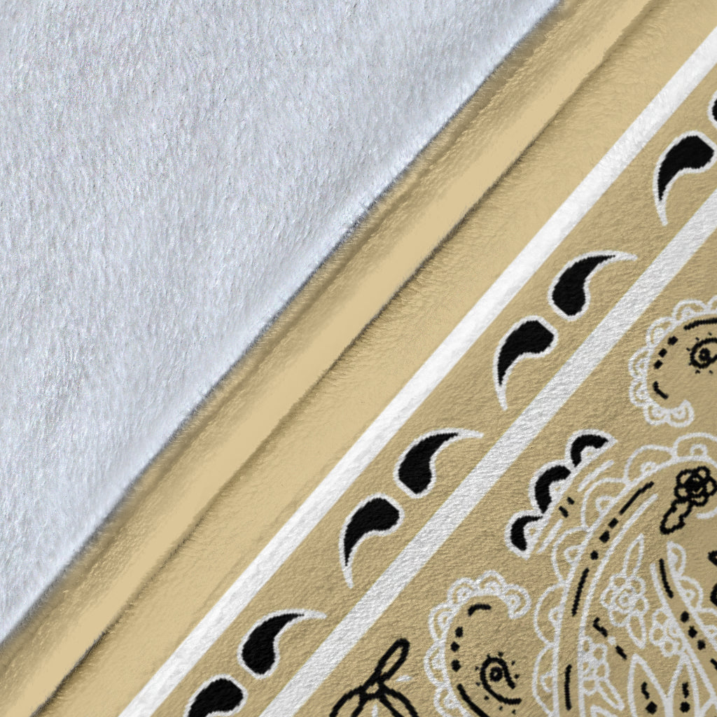 Khaki Bandana Throw Blanket Details