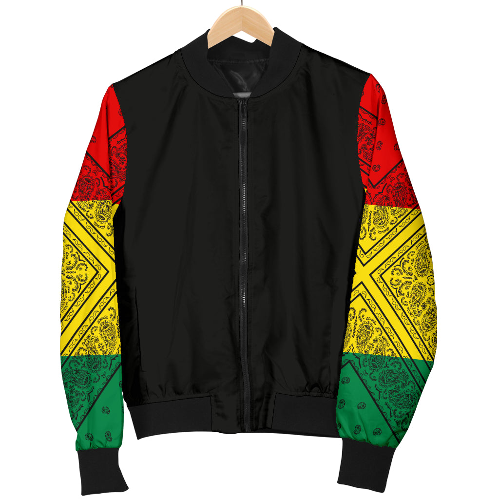 Women's Rasta Bandana Sleeved Bomber Jacket