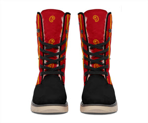 Red and Gold Bandana Women's Winter Boots