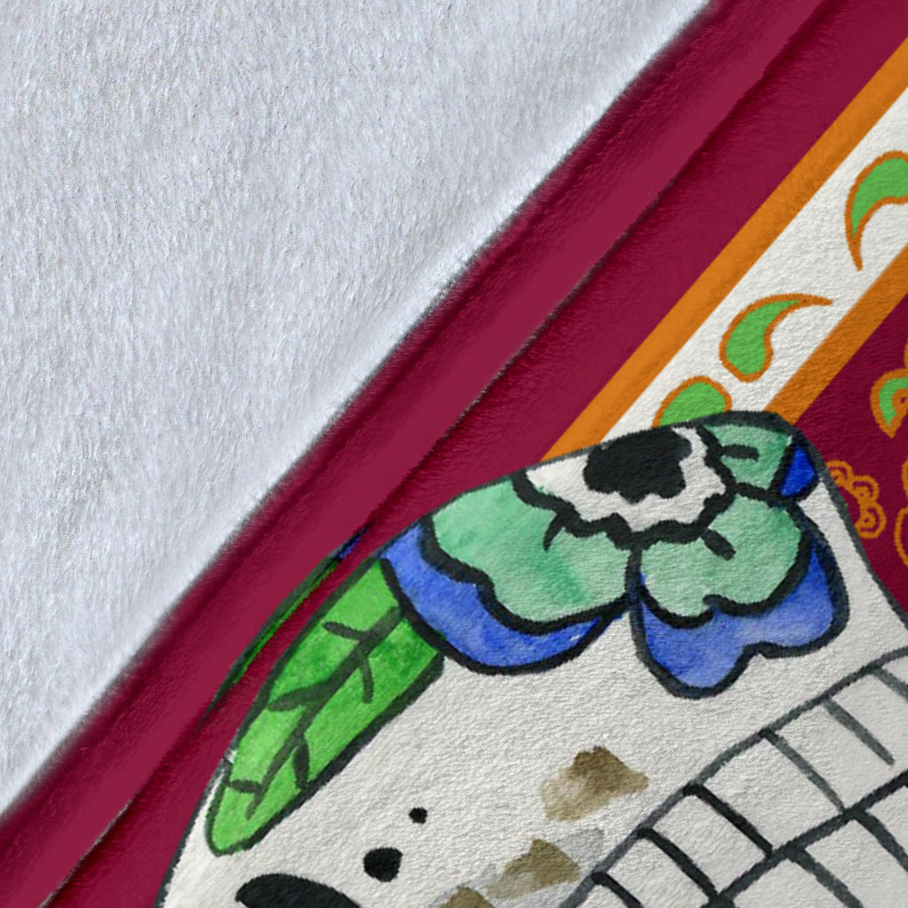 Ultra Plush Vino Sugar Skull Throw Blanket