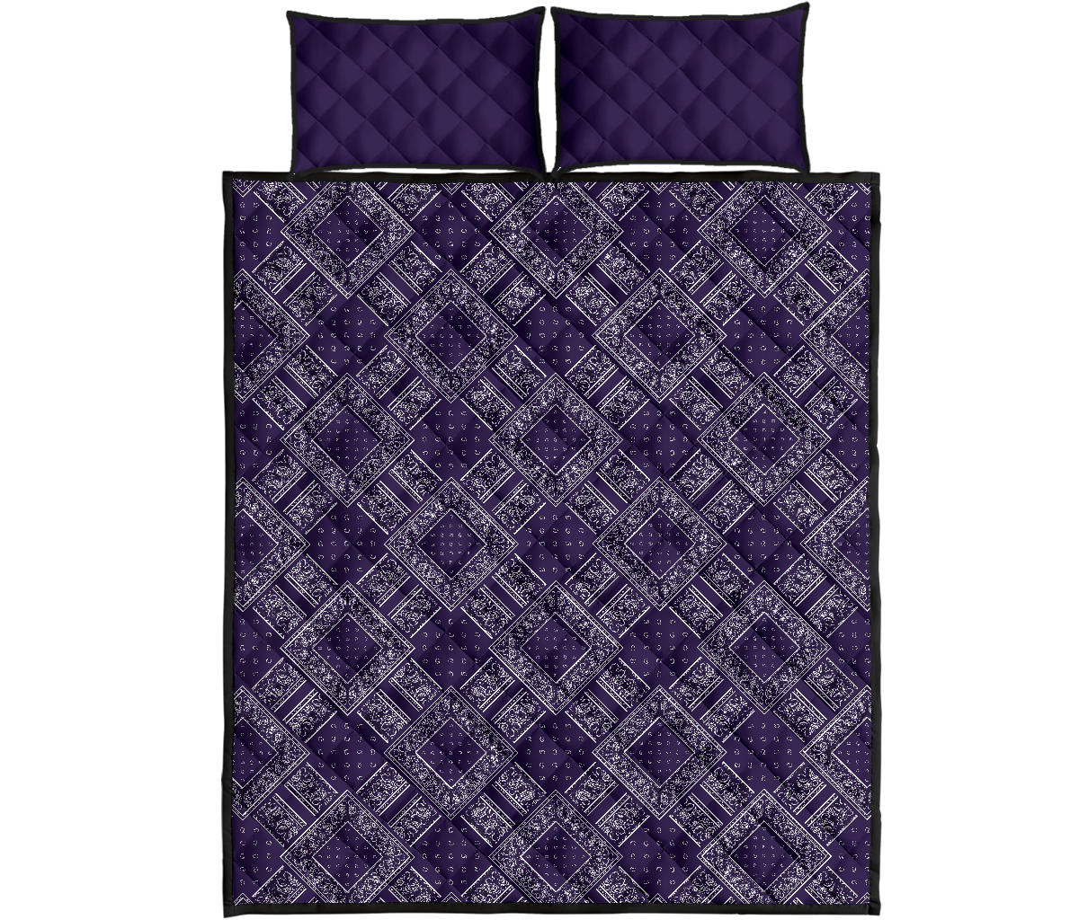 Quilt Set - Royal Purple Bandana DB Quilt w/Shams