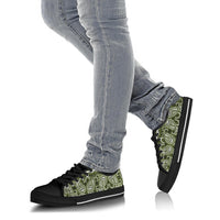 Canvas Low Top Sneakers - Bandana Style Army Green