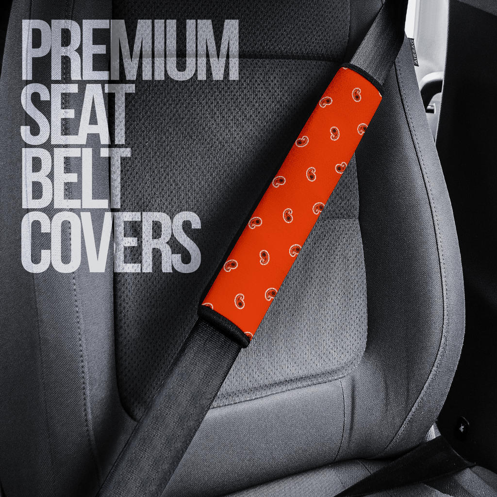 Perfect Orange Bandana Seat Belt Covers - 3 Styles