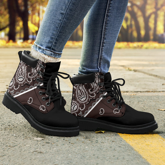 Coffee Brown Bandana Blackout All Season Boots