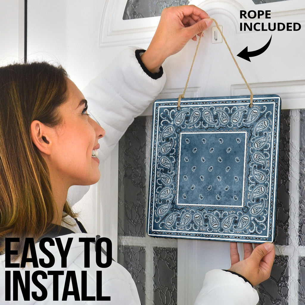 Denim Blue Bandana Door Signs