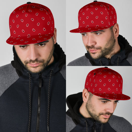 Classic Red Paisley Snapback Cap