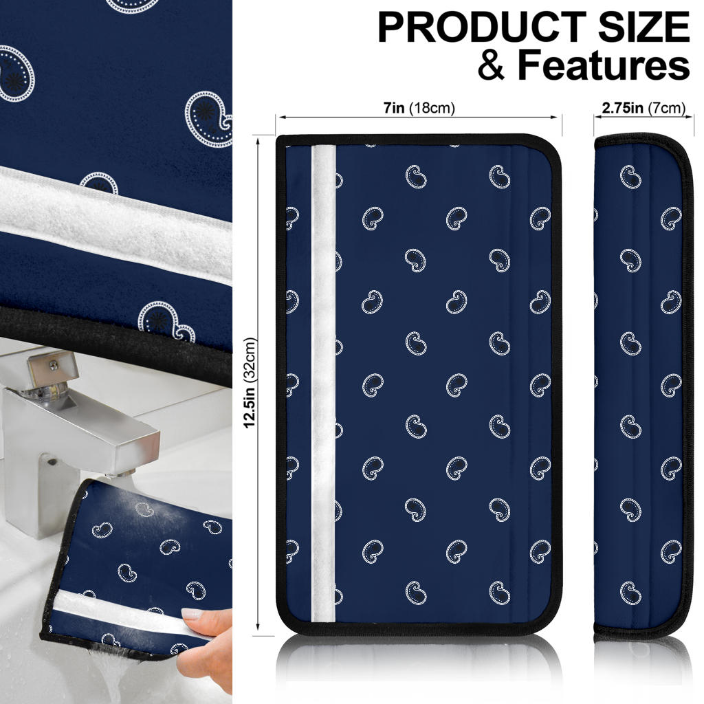 Navy Blue Bandana Seat Belt Covers -3 Styles