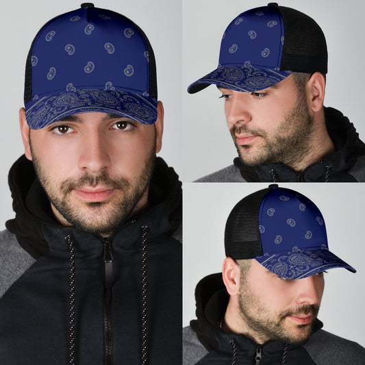 Blue and Gray Bandana Overload Mesh Back Cap