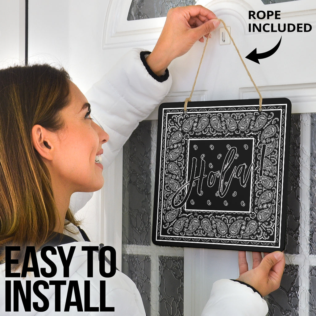 Black Bandana Door Signs