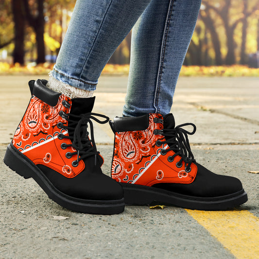 Perfect Orange Bandana Blackout All Season Boots