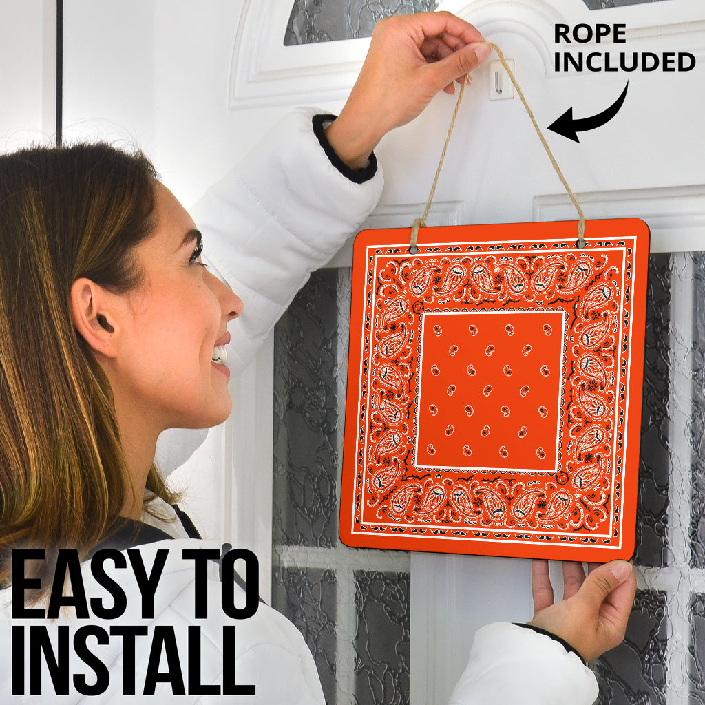 Orange Bandana Door Signs