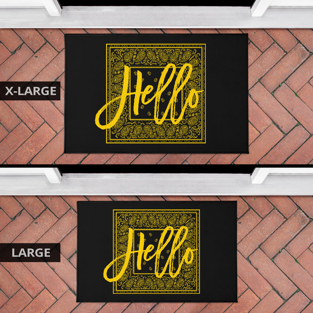 Black Gold Bandana Door Mats
