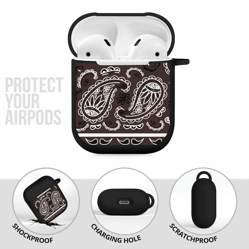 Coffee Brown Bandana AirPod Case Covers