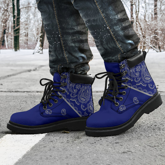 Blue and Gray Bandana All Season Boots