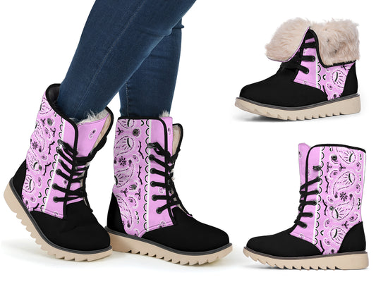 Light Pink Bandana Women's Winter Boots