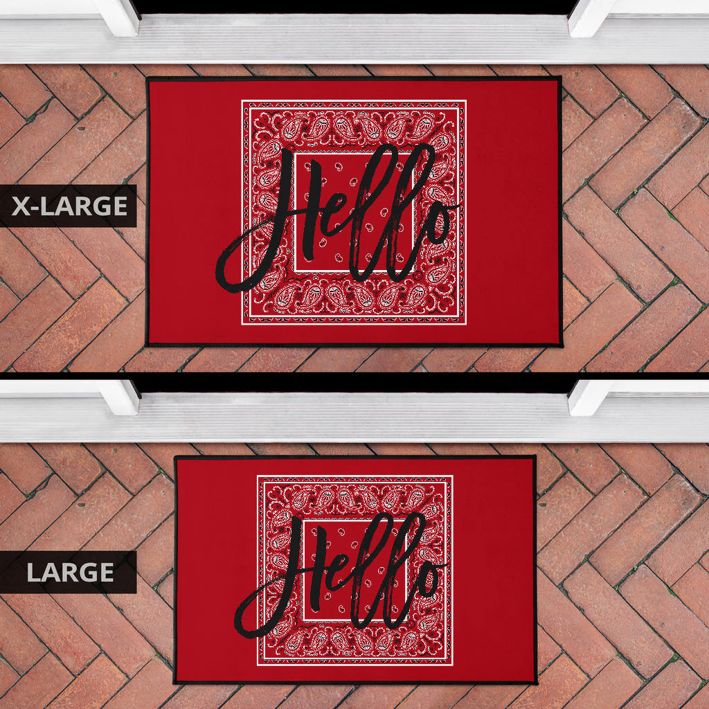 Classic Red Bandana Door Mats