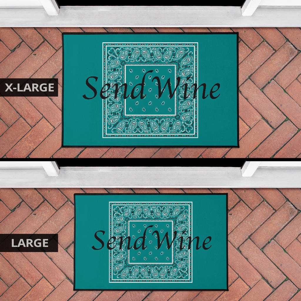 Teal Bandana Fun Door Mats