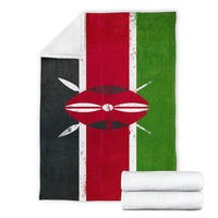 Kenya Flag Fleece Throw Blanket