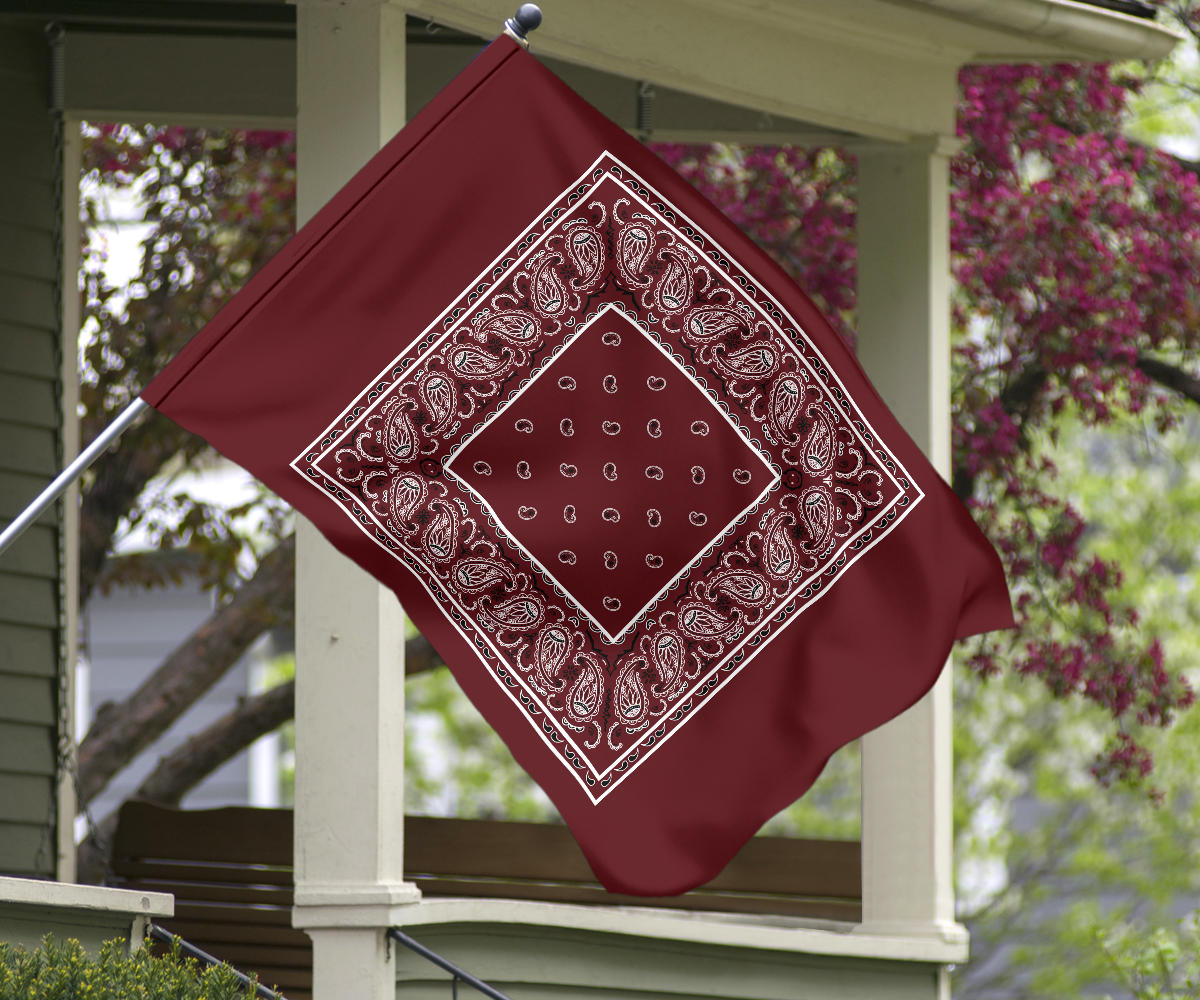 Burgundy Bandana Home and Garden Flags