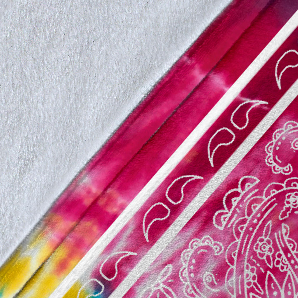 Striped Hippie Tie Dye Bandana Fleece Throw