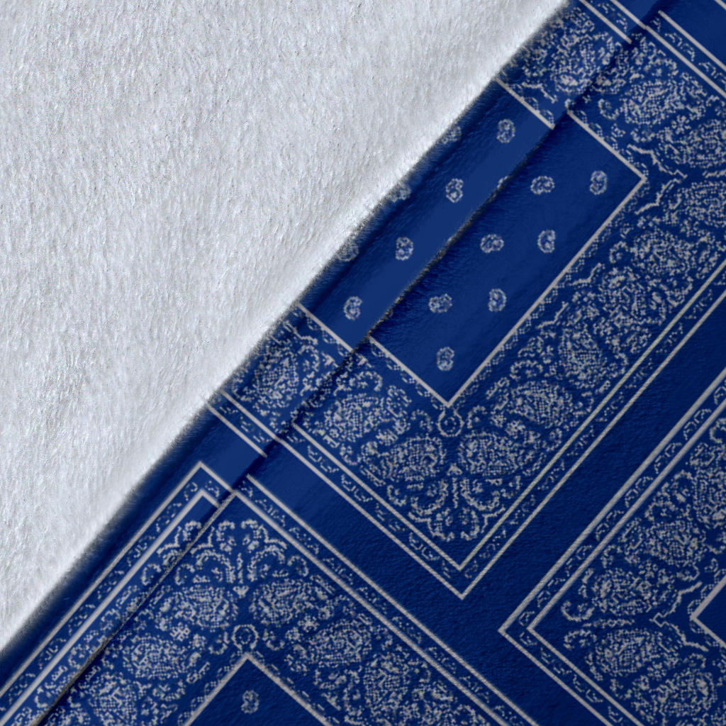 Ultra Plush Blue Gray Bandana Patch Throw Blanket