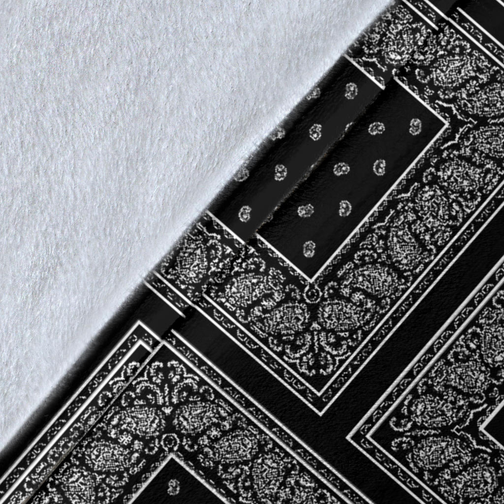 Ultra Plush Black Bandana Patch Throw Blanket