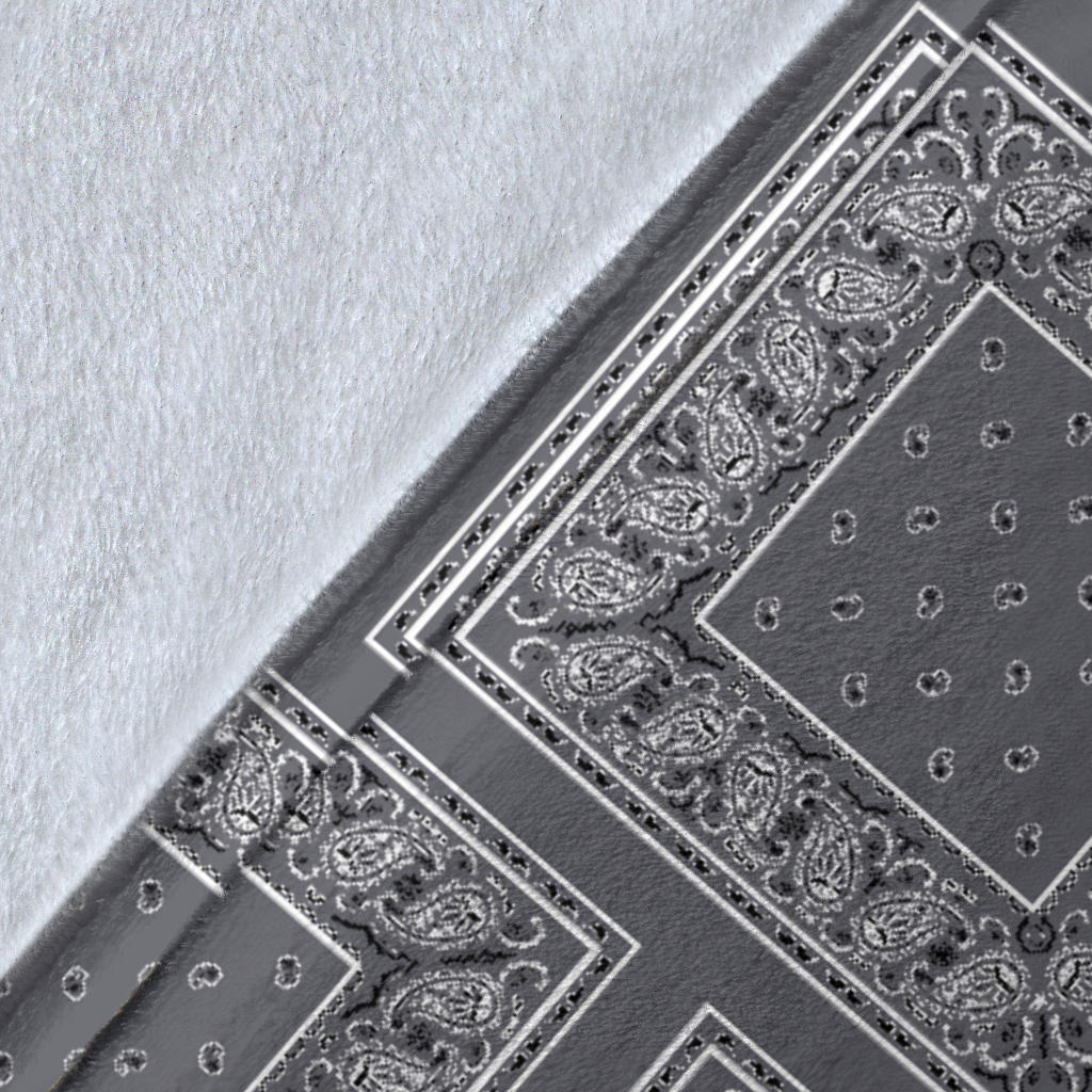 Ultra Plush Classic Gray Bandana Patch Throw Blanket