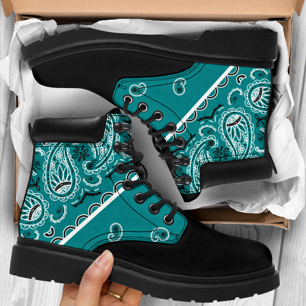 Teal Bandana Blackout All Season Boots