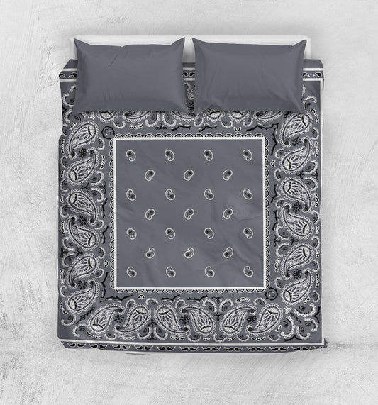Gray Bandana Duvet Cover Sets