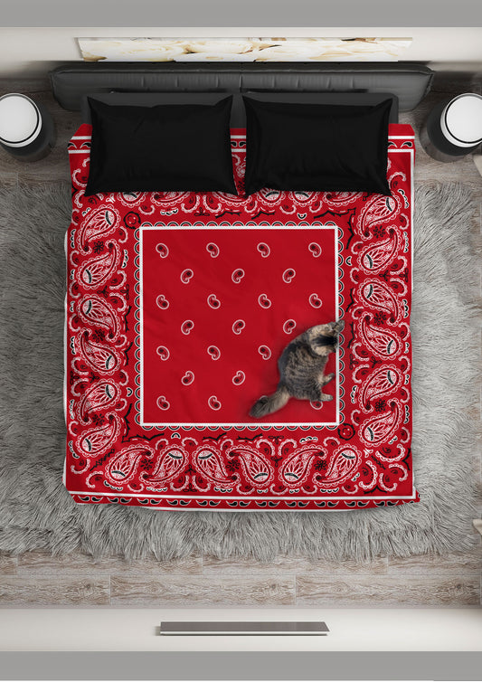 Red Bandana Duvet Cover Set