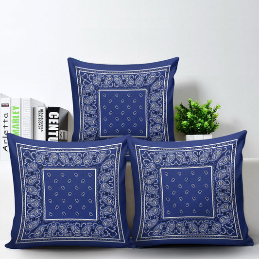 royal blue bandana throw pillows