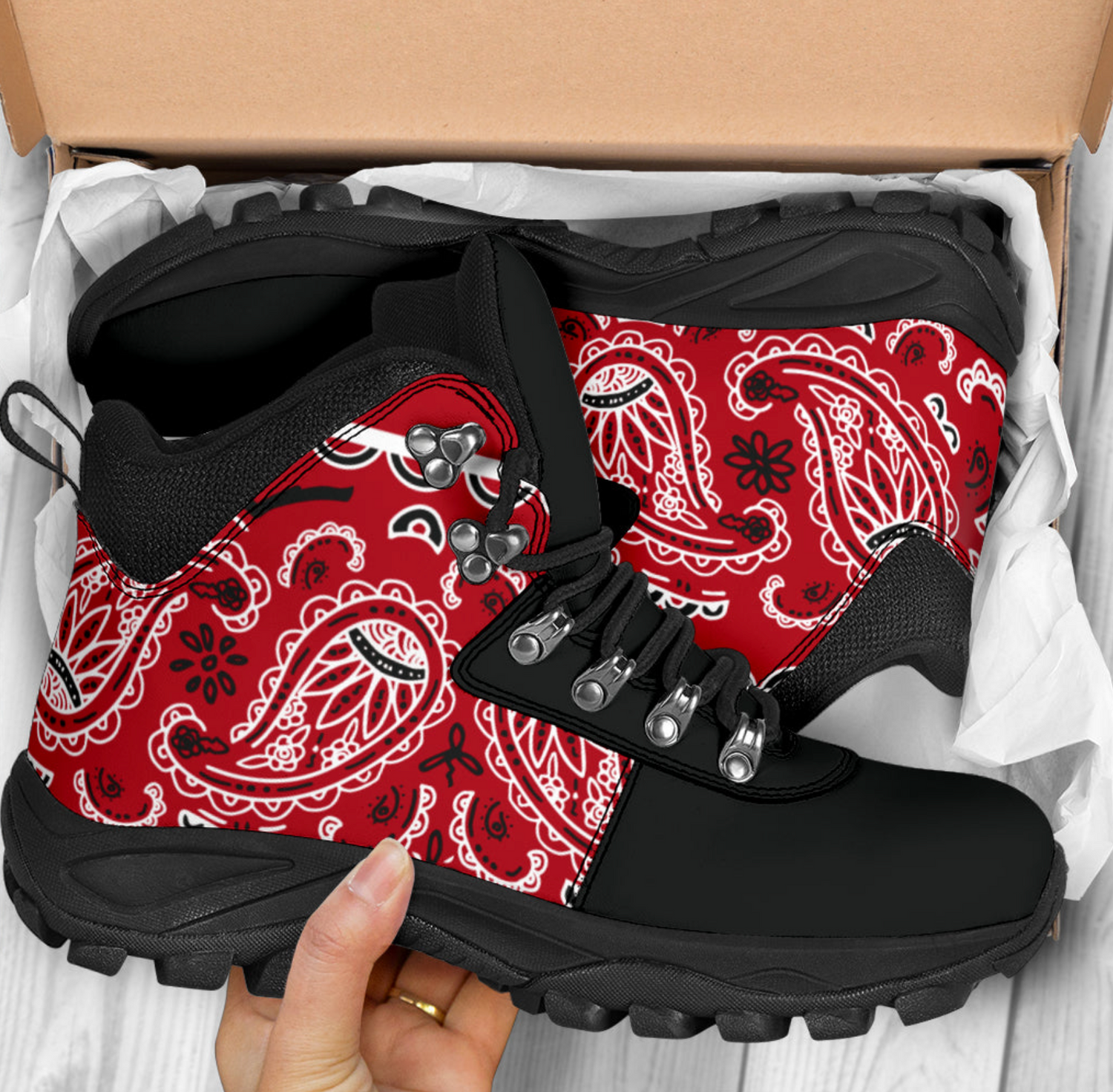 Alpine Hiking Boots — Built for Trails with Bold Bandana Style