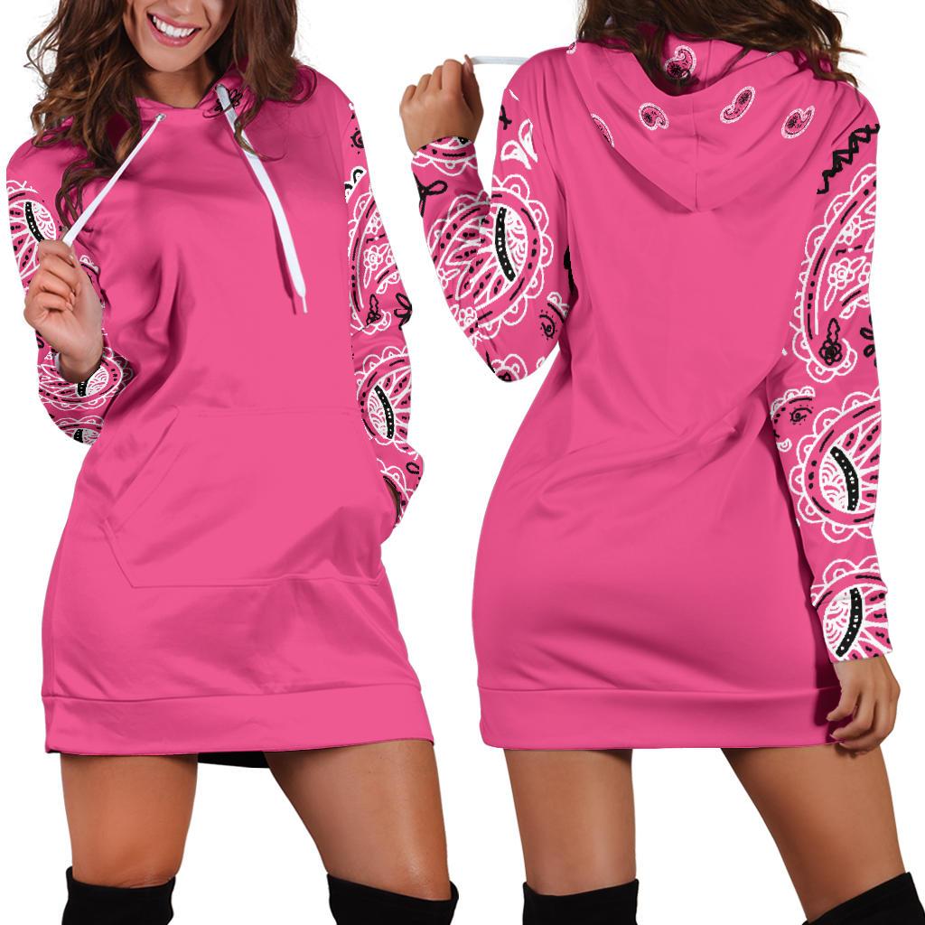 Bandana Hoodie Dresses – Streetwear Comfort with Bold Paisley Design