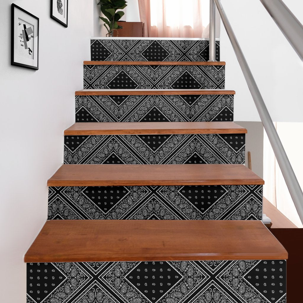 Bandana Stair Stickers – Bold Paisley Staircase Decor