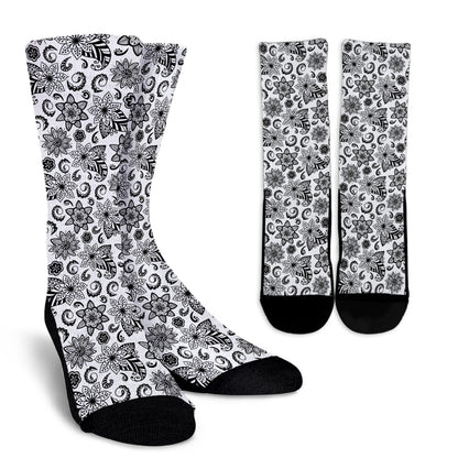 Socks - Blue Paisley on White