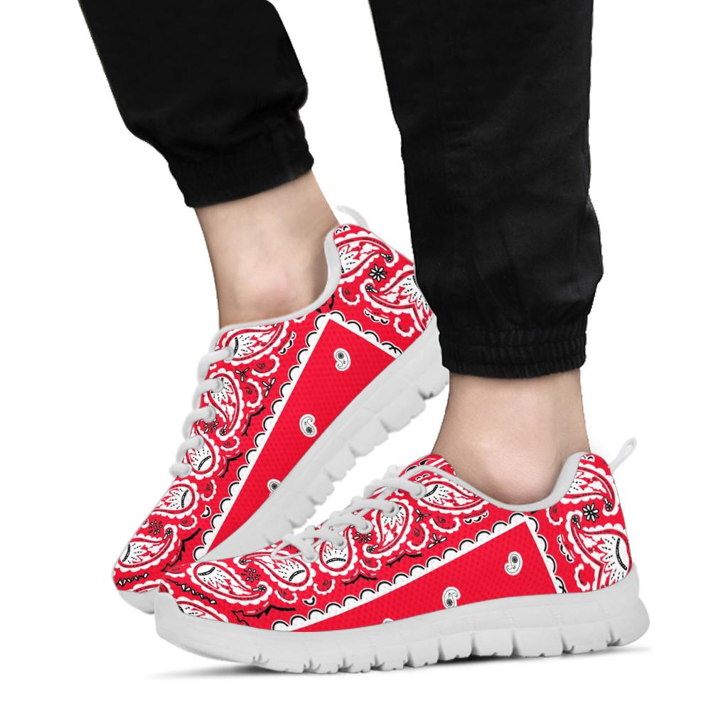 Low Top Sneakers - Red Black White