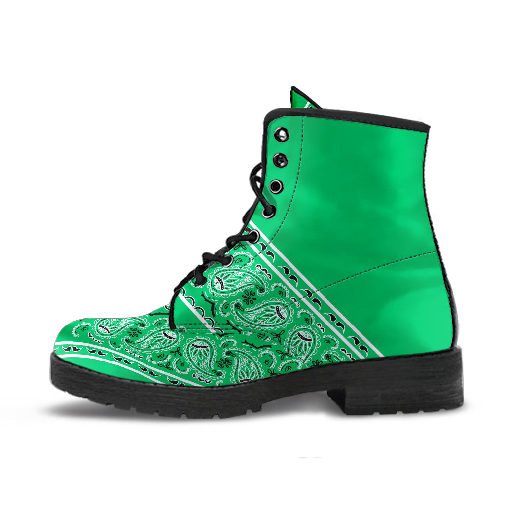 Flying V Leather Bandana Boot - Classic Green