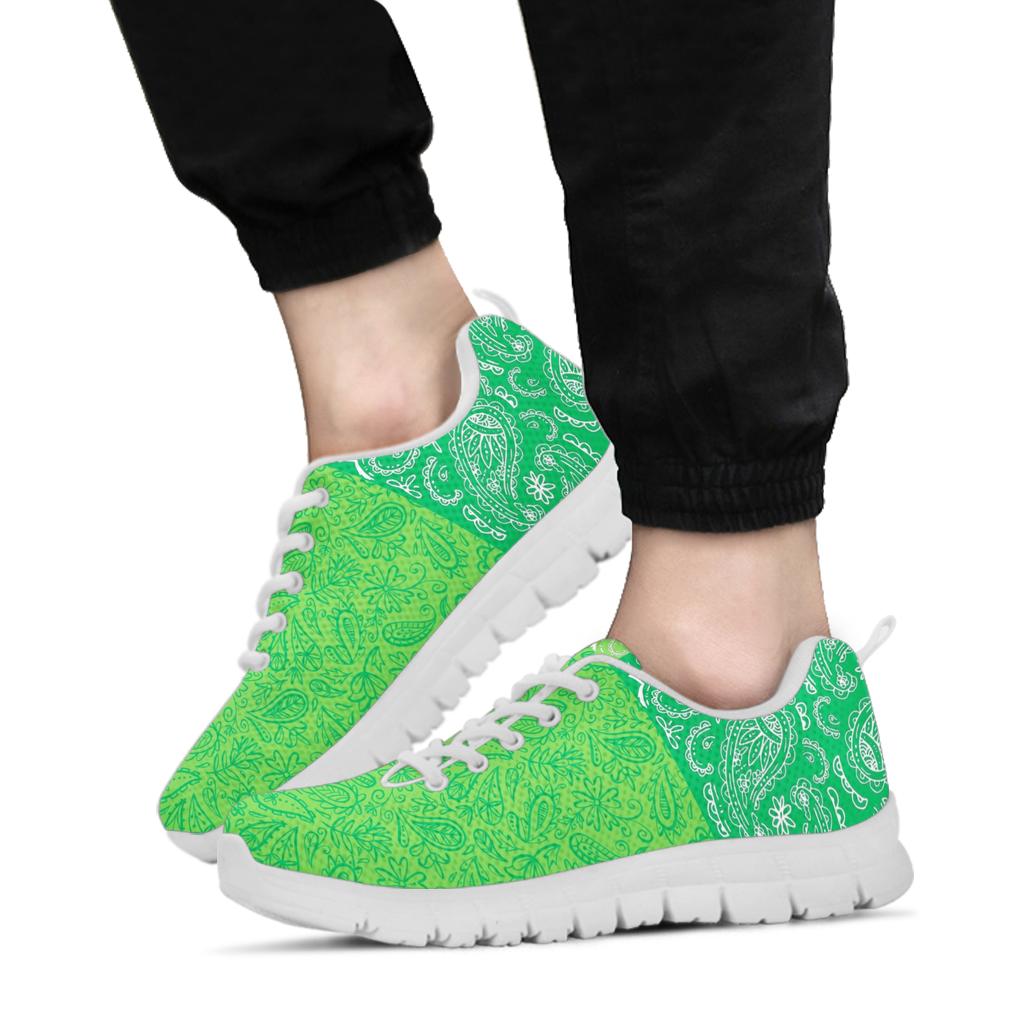 Low Top Sneaker - Two Tone Green on White