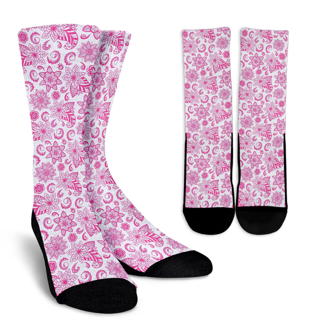 Socks - Blue Paisley on White