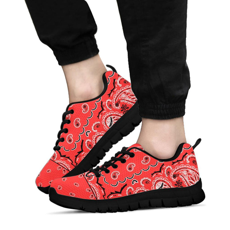 Low Top Sneakers - Red on Black Sole