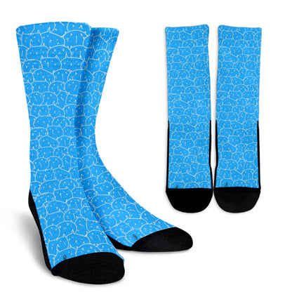 Socks - White W Kawaii Style Cats