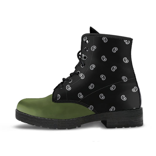 Men's Leather Bandana Boot - Army Green/Black