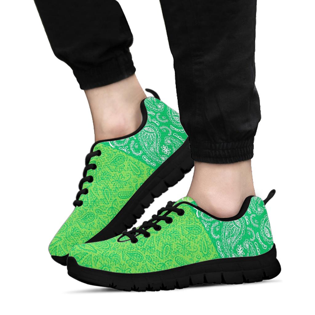 Low Top Sneaker - Two Tone Green on Black